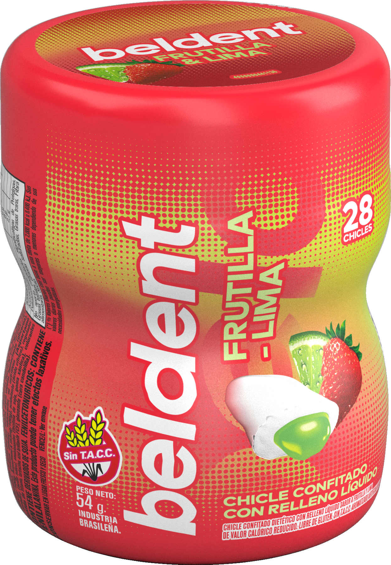 Beldent Botella Frutilla-Lima 28 chicles - Nerilan Uruguay